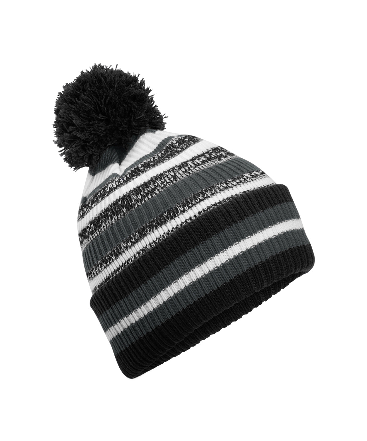 Beechfield Multi-sport Fan Beanie - Black/Graphite Grey/White