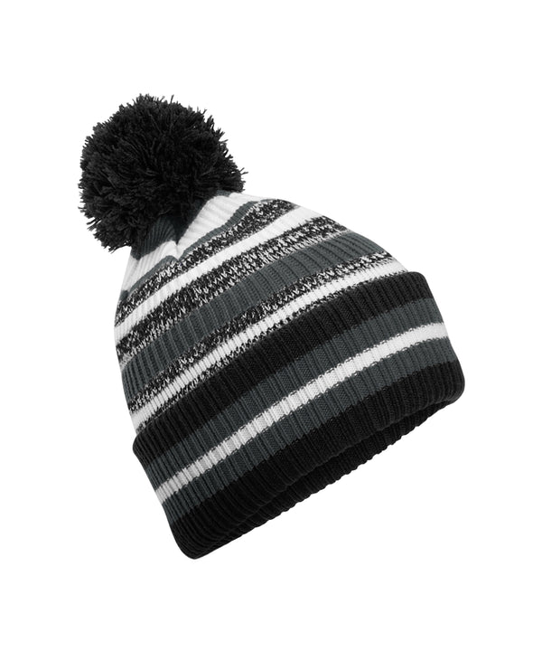Beechfield Multi-sport Fan Beanie - Black/Graphite Grey/White