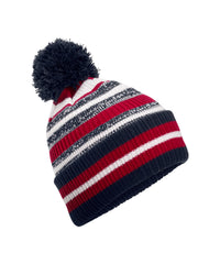 Beechfield Multi-sport Fan Beanie - French Navy/Classic Red/White