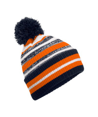 Beechfield Multi-sport Fan Beanie - French Navy/Orange/White