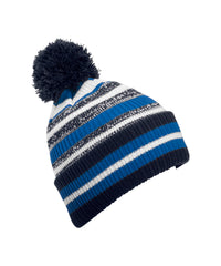 Beechfield Multi-sport Fan Beanie - Sapphire Blue/French Navy/White
