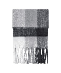 Beechfield Fluffy Check Scarf - Grey Check