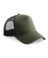 Beechfield Junior Snapback Trucker - Olive Green/Black