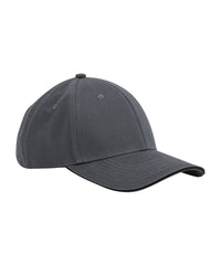 Beechfield EarthAware® Classic Organic Cotton 6-panel Cap – Sandwich Peak - Graphite Grey/Black