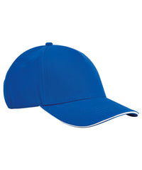 Beechfield EarthAware® Classic Organic Cotton 5-panel Cap – Sandwich Peak - Bright Royal/White