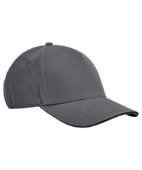 Beechfield EarthAware® Classic Organic Cotton 5-panel Cap – Sandwich Peak - Graphite Grey/Black