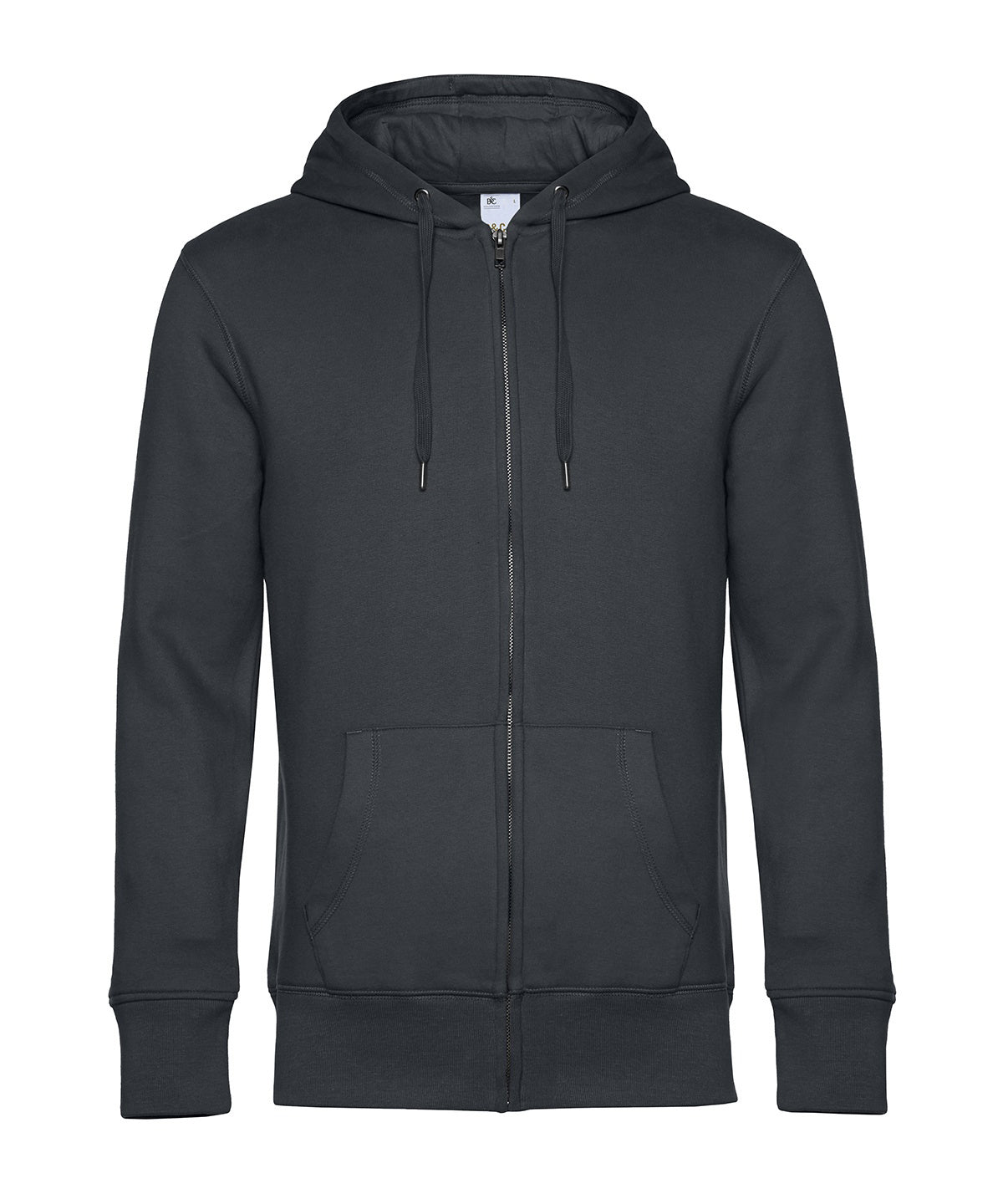B&C Collection B&c KING Zipped Hood - Asphalt*
