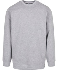 Build Your Brand Basic Crew Neck - Heather Grey
