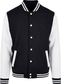 Build Your Brand Basic College Jacket - Black/White