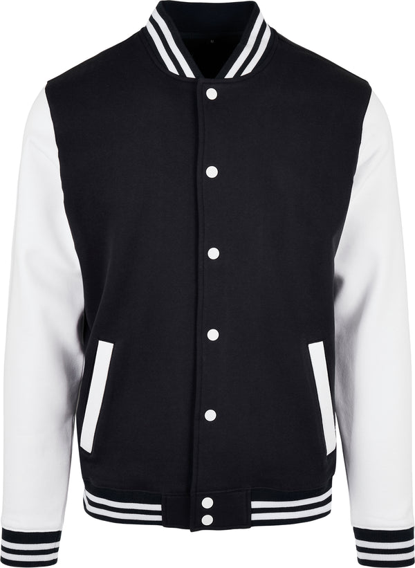 Build Your Brand Basic College Jacket - Black/White