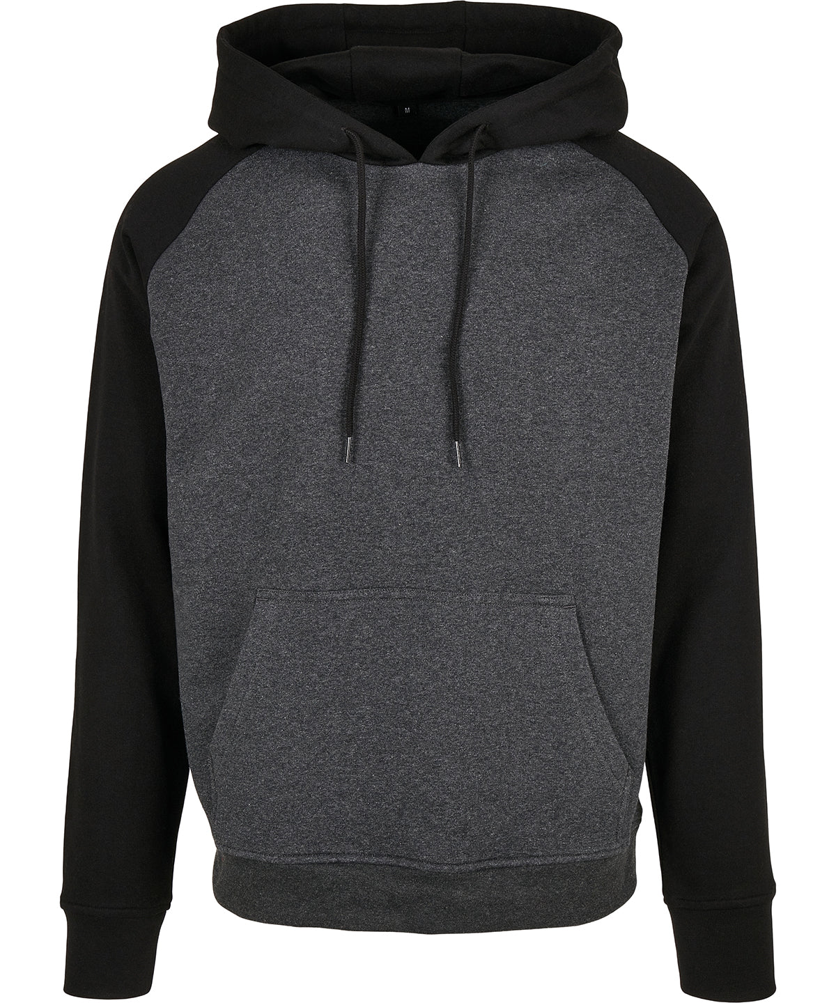 Build Your Brand Basic Raglan Hoodie - Charcoal/Black