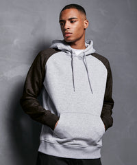 Build Your Brand Basic Raglan Hoodie - Charcoal/Black