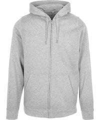 Build Your Brand Basic Zip Hoodie - Heather Grey