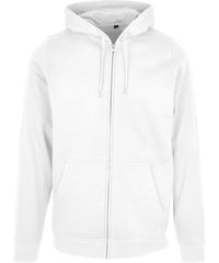 Build Your Brand Basic Zip Hoodie - White