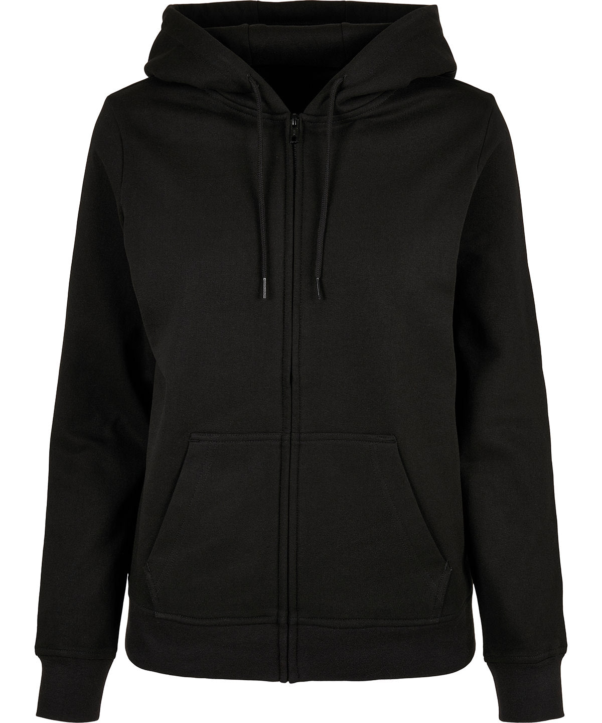 Build Your Brand Women’s Basic Zip Hoodie - Black