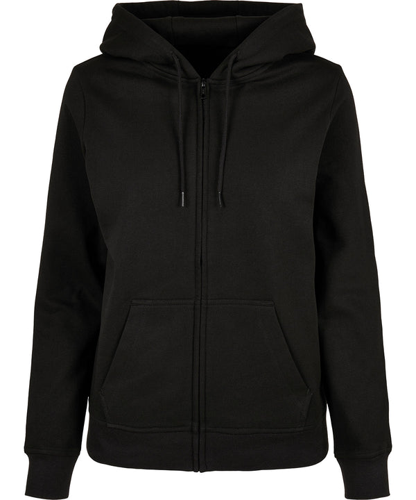 Build Your Brand Women’s Basic Zip Hoodie - Black