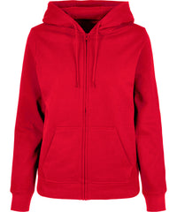 Build Your Brand Women’s Basic Zip Hoodie - City Red