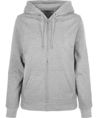 Build Your Brand Women’s Basic Zip Hoodie - Heather Grey