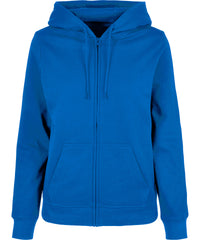 Build Your Brand Women’s Basic Zip Hoodie - Intense Blue