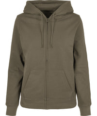Build Your Brand Women’s Basic Zip Hoodie - Olive