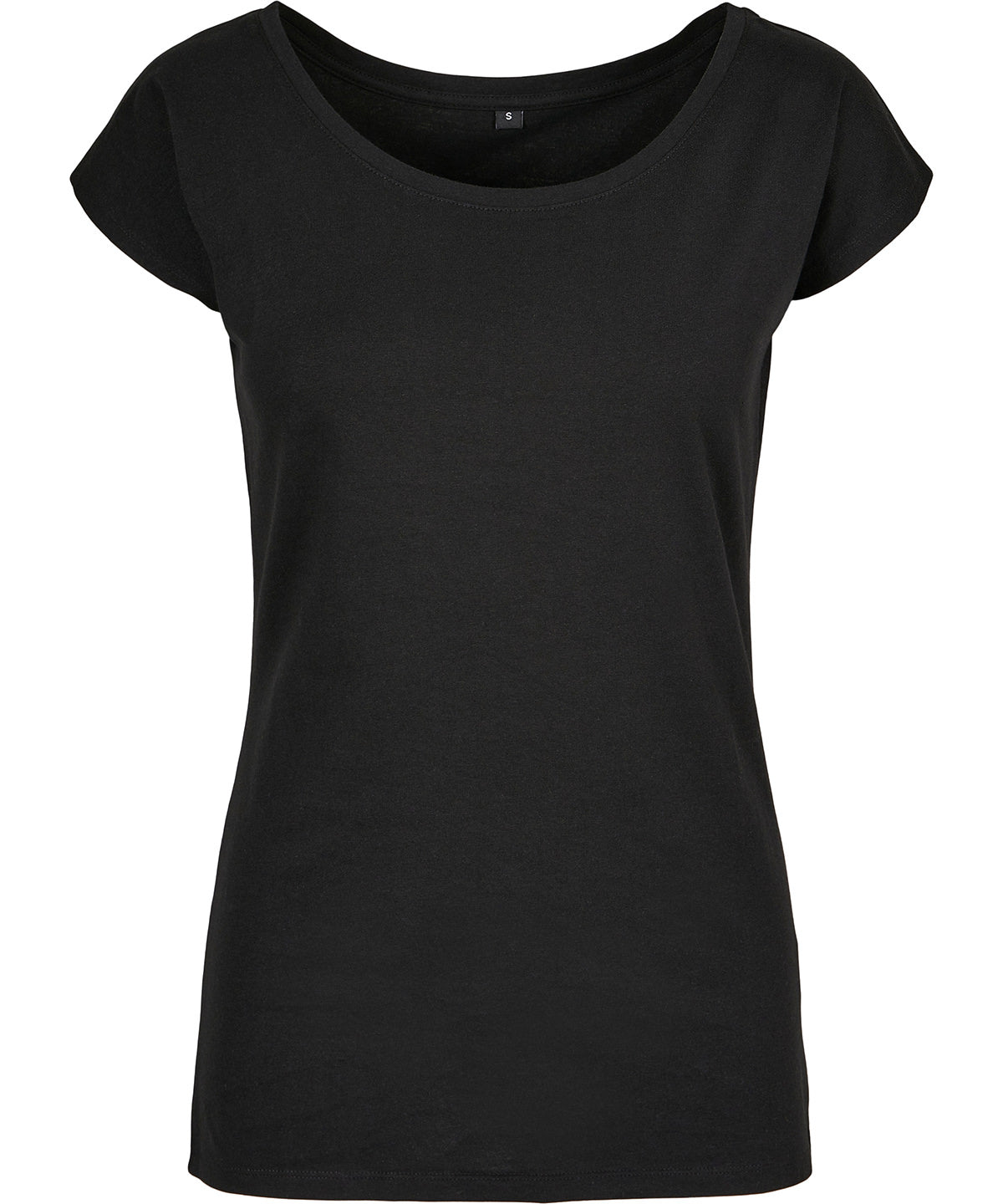Build Your Brand Women's Wide Neck Tee - Black