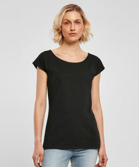 Build Your Brand Women's Wide Neck Tee - Black