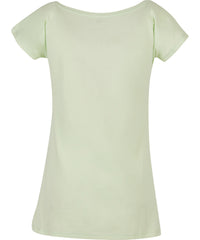 Build Your Brand Women's Wide Neck Tee - Light Mint