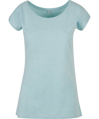 Build Your Brand Women's Wide Neck Tee - Ocean Blue
