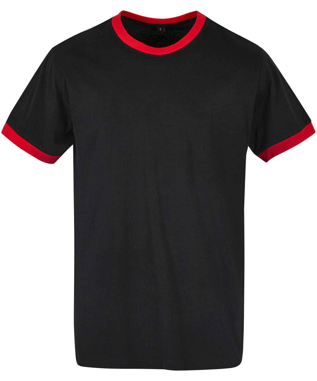 Build Your Brand Ringer Tee - Black/City Red