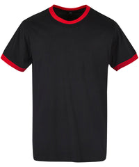 Build Your Brand Ringer Tee - Black/City Red