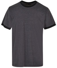 Build Your Brand Ringer Tee - Charcoal/Black