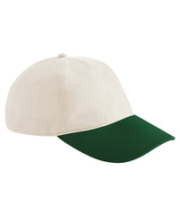 Beechfield Contrast Peak Leisure Cap - Natural/Forest Green