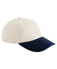 Beechfield Contrast Peak Leisure Cap - Natural/French Navy
