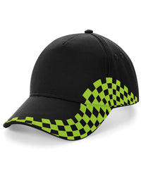 Beechfield Grand Prix Cap - Black/Lime Green