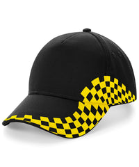 Beechfield Grand Prix Cap - Black/Yellow