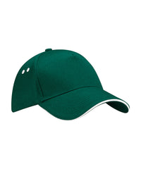 Beechfield Ultimate 5-panel Cap - Sandwich Peak - Bottle Green/White