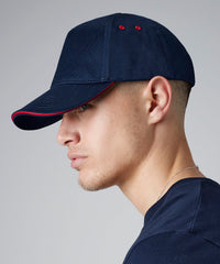 Beechfield Ultimate 5-panel Cap - Sandwich Peak - Black/Bright Royal