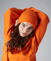 Beechfield Engineered Knit Ribbed Beanie - Black