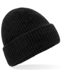 Beechfield Cosy Ribbed Beanie - Black Marl