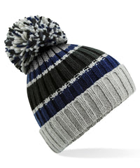 Beechfield Hygge Striped Beanie - Blue Steel