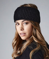 Beechfield Slopeside Waffle Headband - Black
