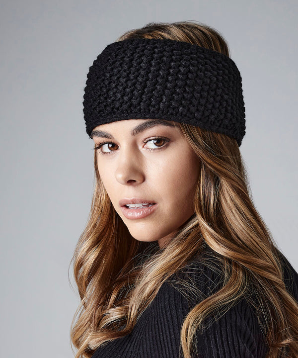 Beechfield Slopeside Waffle Headband - Black