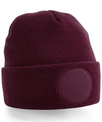 Beechfield Circular Patch Beanie - Burgundy
