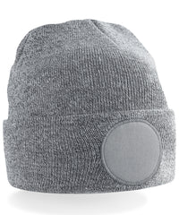 Beechfield Circular Patch Beanie - Heather Grey