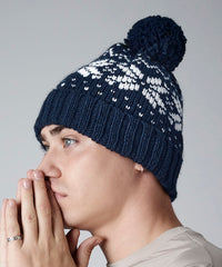 Beechfield Fair Isle Snowstar® Beanie - Black/White