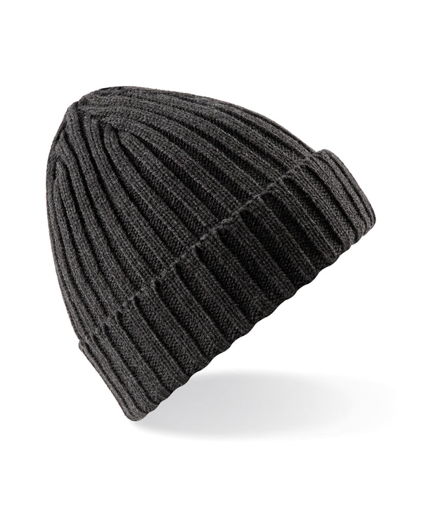 Beechfield Chunky Ribbed Beanie - Heather Grey