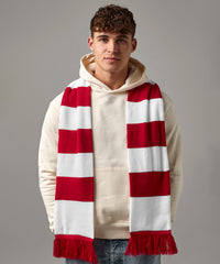 Beechfield Stadium Scarf - Black/Classic Red