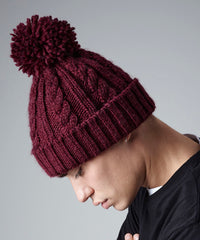 Beechfield Cable Knit Melange Beanie - Black