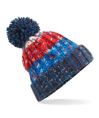 Beechfield Corkscrew Pom Pom Beanie - Chilli Blues
