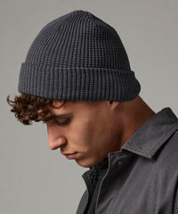 Beechfield Organic Cotton Waffle Beanie - Black